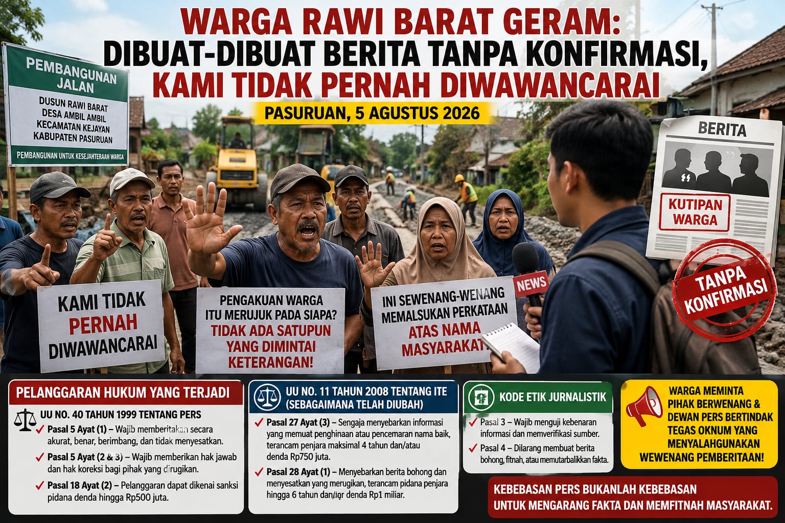 WARGA RAWI BARAT GERAM: DIBUAT-BUAT BERITA TANPA KONFIRMASI, KAMI TIDAK PERNAH DIWAWANCARAI