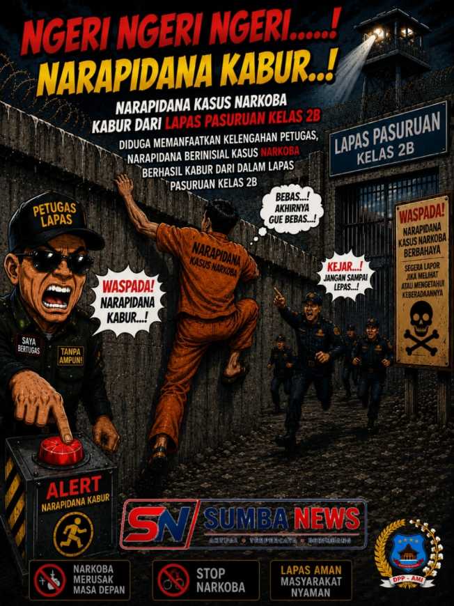 Narapidana Kasus Narkotika Kabur dari Lapas Kelas IIB Pasuruan, AMI Desak Evaluasi dan Siapkan Aksi Demonstrasi