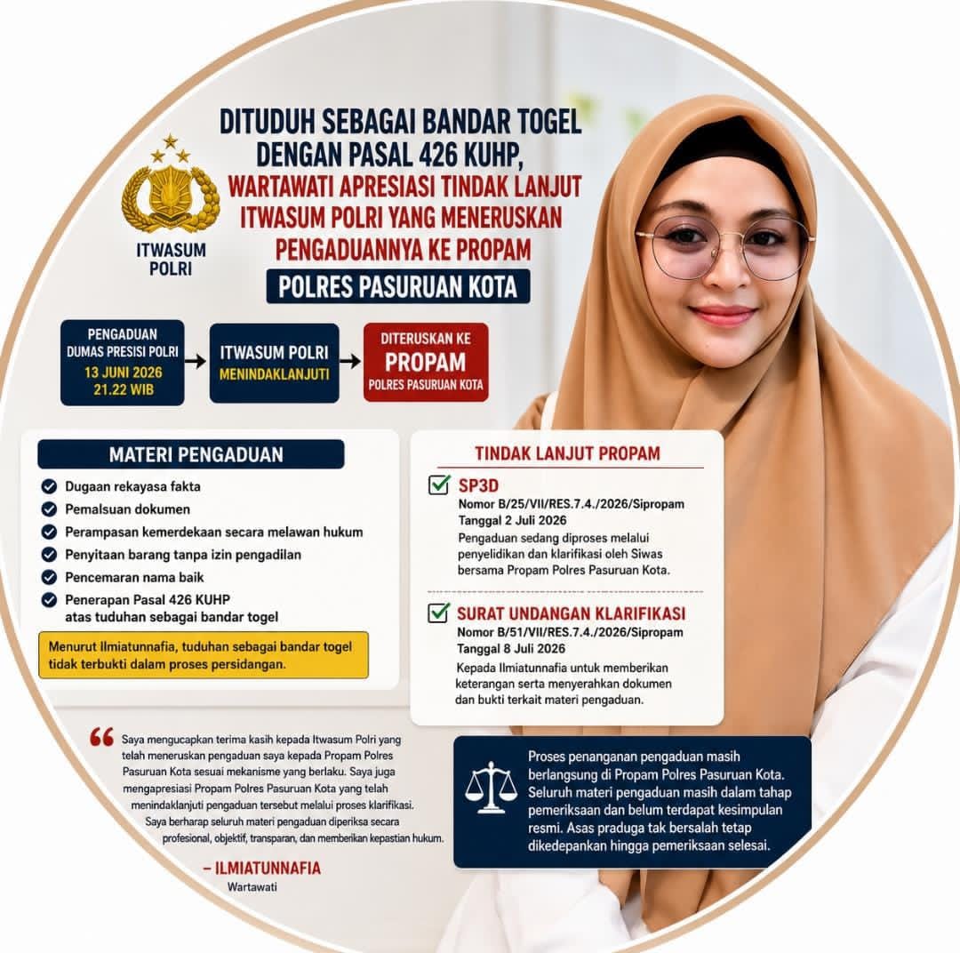 Wartawati Apresiasi Tindak Lanjut Itwasum Polri atas Pengaduan Terkait Penanganan Perkara Dugaan Perjudian Angka